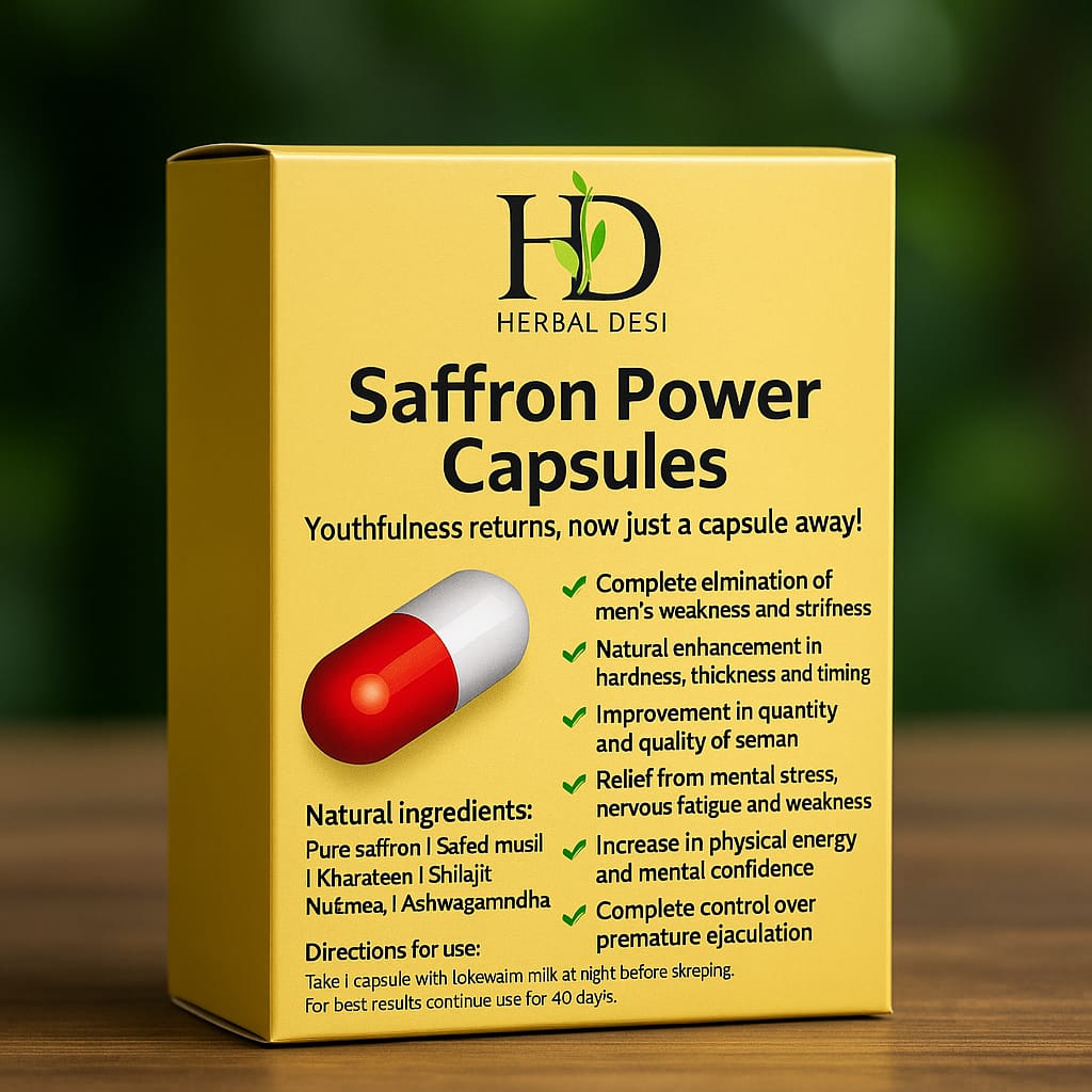 (10 Capsule Pack) زعفرانی قوت باہ کیپسول – مردانہ طاقت اور ہمبستری کی توانائی کے لیے خالص یونانی فارمولا